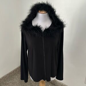 🍏 Claudia Richards Feather Detail Zip Up Lightweight Hoodie